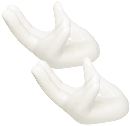 UTHCLO Portauovo in Ceramica Bianco 2 Pezzi a Forma di Mano