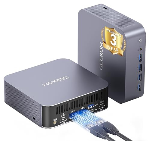 GEEKOM GT1 Mega IA Mini PC avec 14ᵉ Gen Ultra 9 185H (jusqu'à 5.1 GHz) 32Go DDR5, 2To SSD, Mini Ordinateur de Bureau Windows 11 Pro Double LAN 2,5 G, Mini PC Gaming, Affichage 4×8K / Garantie 3 Ans