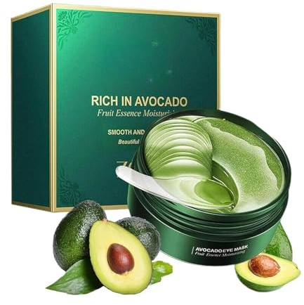 Masque contour des yeux à l'avocat (60 pièces). Hydratant et nourrissant, il réduit les cernes, hydrate et sublime le contour des yeux. Convient aux hommes et aux femmes.