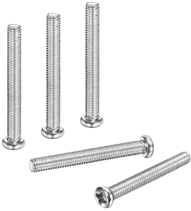 PATIKIL 100 Pcs Tornillos Máquina Cabeza Avellanada M3.5 X 25mm Paso 0.6mm | Tornillos Pequeños, Acero Inox 304, Phillips, Métrico, Roscado Completo, Cabeza Redonda, Para Reparación Muebles