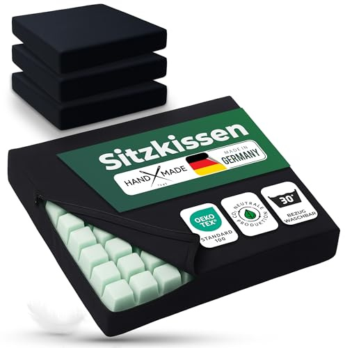 Novaliv 4x Rollstuhlkissen & Sitzkissen Rollstuhl – Antidekubituskissen, Dekubitus Sitzkissen, abwaschbares Gelkissen für Rollstühle, Büro, Homeoffice, Auto & Reisen, Rollstuhlzubehör