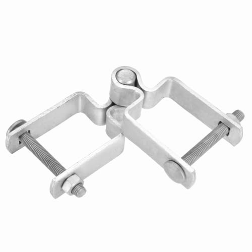 sourcing map Bisagra de poste de puerta de valla de eslabones de cadena, bisagra de acero galvanizado de 2 x 2 pulgadas, bisagra de marco de puerta resistente con pernos y tuercas para tubo cuadrado