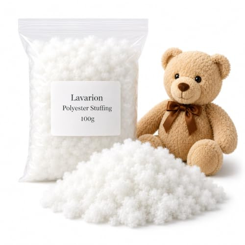 Lavarion Toy Stuffing 100g – Polyester Stuffing for Teddy Bears, Soft Toys, Crochet & Knitted Toys Soft Toy Fluff Filling for Crafts, Cushions & DIY Projects