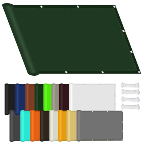 Vela Ombreggiante Impermeabile 240 x 270 cm Pes Poliéster Protezione UV Al 95% Tenda Parasole Impermeabile Rettangolare per Esterno, Giardino, Terrazzo, Balcone, Patio, Verde Scuro
