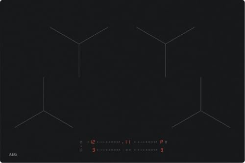 AEG 5000 Series Induction Hob, TO84IA00IT, PowerBoost, Direct Touch Controls 1–14, Hob2Hood, SaphirMatt Matt Black, 4 Zones 2300/3200W, 770x510 mm, Frameless Square
