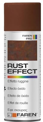 FAREN RUST EFFECT, Vernice Effetto Ruggine di alta qualità, Finitura Decorativa Realistica per Interni ed Esterni, Protegge e Trasforma le Superfici, 400ml (1 Pz)
