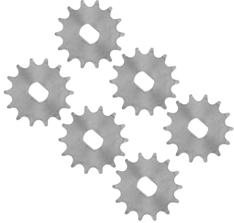 Pongnas Rueda Dentada de Cadena Tipo 420, Piñón de Repuesto de Motor de Velocidad de Bicicleta de Acero de 14 Dientes, Diámetro Interior de 12x17mm, Paquete de 6