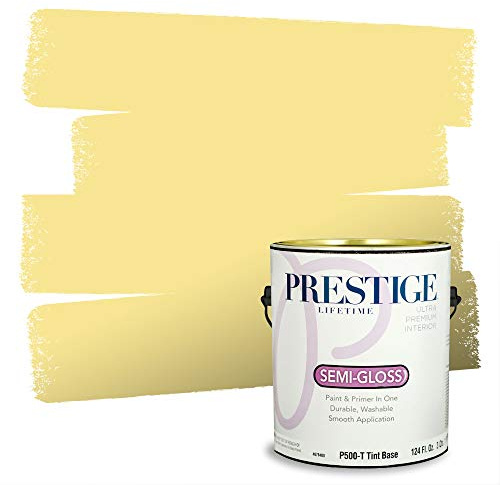 PRESTIGE Paints Interior Paint and Primer In One, 1-Gallon, Semi-Gloss, Comparable Match of Sherwin Williams* Fun Yellow*