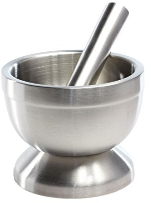 Juego de mortero de acero inoxidable, tamaño grande de 11,6 cm