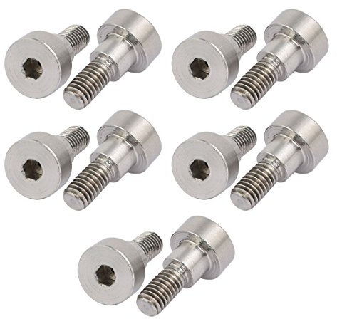 Sourcingmap 10pcs 304 Stainless Steel Hex Socket Shoulder Bolt 8mm Shoulder Dia 6mm Shoulder Length M6 Thread