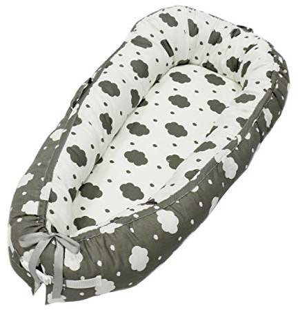 PB-SOAR 2-seitig 100% Baumwolle Babynest Nestchen Babybett Babykokon Reisebett Kuschelbett mit herausnehmbarer Matratze, multifunktionale Bettverkleinerung für Babys und Säuglinge (Muster 3)