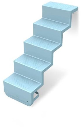 Pooltreppe Eleganz 60 I 5-stufig I Wandbefestigung - kurz I meerblau