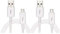 Novago Universal Micro USB Cable for Samsung J6 S7 S6 S5 J3 J5 A3 2016 A5 2016 A7, Note 3/4/5, Xiaomi, Sony Z5, SONY X, Huawei P9 Lite, P8 Lite, P10 Lite P Smartphone (1+3 M, White)