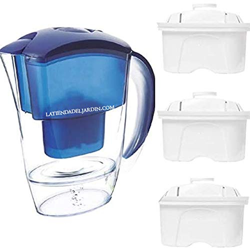 Suinga Jarra Purificadora Agua 2 litros + 3 Filtros de Recambio | Jarra Filtradora de Agua | Filtrado de agua Osmosis Casa