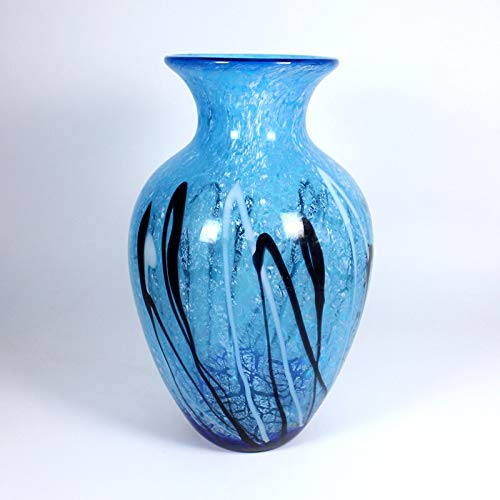 CRISTALICA Glasvase Blumenvase Dekovase Amphore Blue Ocean 30,5cm
