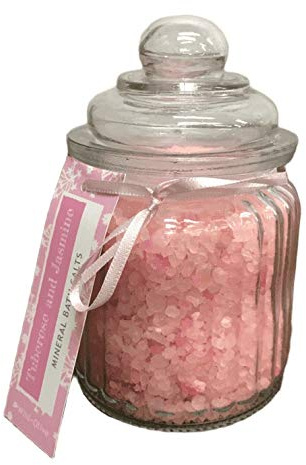 Jar of Tuberose and Jasmine Aromatherapy Mineral Bath Salts