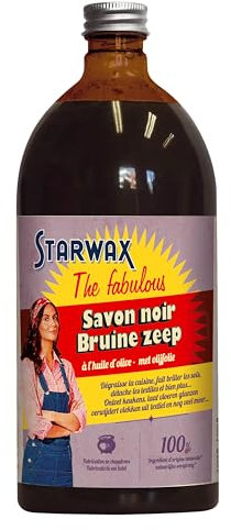 STARWAX THE FABULOUS - Olivenöl-Schmierseife - 1 l - Entfernt Fett und Flecken - Gibt Glanz - 100% natürlichen Ursprungs - Verseifung im Kessel - Französische Herstellung - Küche - Böden - Fellpflege