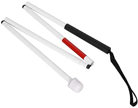 Canne de marche de 127 cm, canne de marche pliante en alliage d'aluminium à 4 sections Canne de marche extensible pliable à hauteur réglable facile pour les aveugles