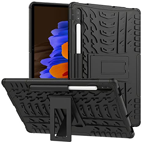 Verco Hülle für Samsung Galaxy Tab S7 11.0 Zoll, (T870/T845) Outdoor Schutzhülle Armor Tablet Case Massiv Cover, Schwarz