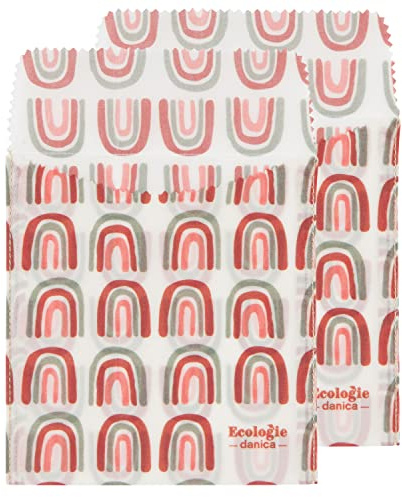 Ecologie Reusable Beeswax Sandwich Bag Prisma Reusable Food Storage Bags, 6.5 x L6.5, Set of 2