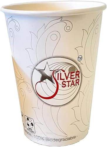 Silverstar - White Single Wall Paper Cups for Hot & Cold Drinks (1000, 8oz)