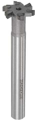sourcing map T-Slot Milling Cutters, 4mm Depth 25mm Cutting Dia 12mm Shank Tungsten Carbide Tip 6 Flutes T Slot End Mill for Stainless Steel Copper Aluminum