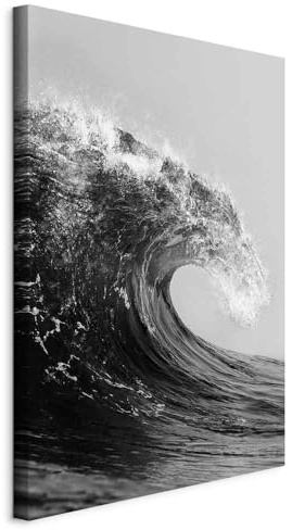 murando - Leinwandbild Wasser Strand schwarz-weiß, 40x60 cm, 1-teilig | Hochwertige Leinwand, sofort aufhängbar, ideal fürs Wohn- oder Schlafzimmer, wasserfest und lichtecht, langlebig, stilvoll