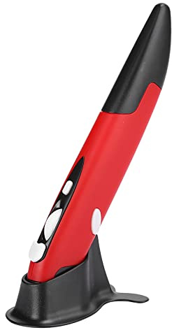 Penna Ottica Tascabile Wireless, Mouse Digitale USB 2.4G Con 4 Pulsanti Ergonomici Regolabili, 800/1200/1600 DPI per PC TV Computer Portatile (Rosso)