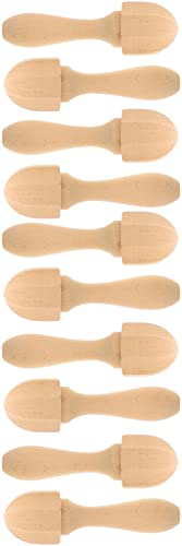 teemando® 10 X Zitronenpresse aus Holz, runde Form, 14 cm, Saftpresse für Zitrusfrüchte