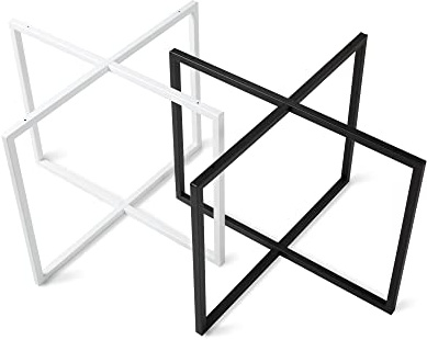 Rikmani Gestell Metallfüße SR66 Weiss Tischbeine Metall für Esstisch, Schreibtisch, Couchtisch, Bank einfache Montage Stahl Tischgestell mit Schrauben & Bodenschoner