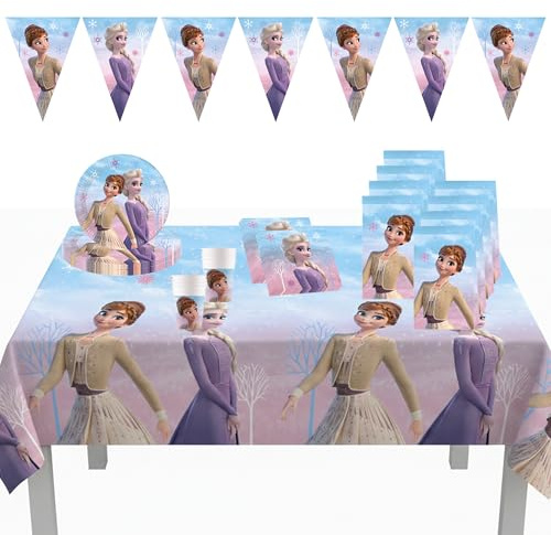 Procos - Frozen Geburtstagsdeko, 46-Teilig, Party Deko für Kindergeburtstag