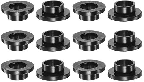 QUARKZMAN 12pz Flangiato Manicotto Cuscinetti 8.2mm Foro 10mm OD 6mm Lunghezza Nylon Boccole per Albero Nero