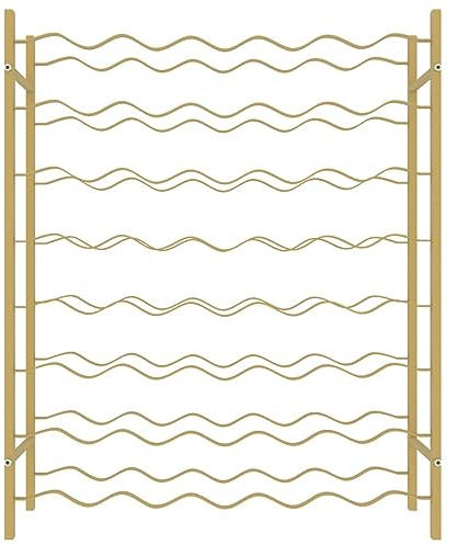 Tidyard Weinregal für 48 Flaschen Flaschenregal Flaschenständer Metallregal Regal Weinständer Weinflaschenhalter Weinschrank 65 x 22 x 80 cm (B x T x H) Golden Metall