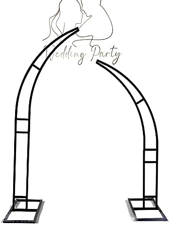 Arche de Jardin 2 Pcs Balloon Arch Cadre/Toile De Fond Stand Mariage Cérémonie Fête Anniversaire, Moon Arch Way Métal Avec Fleurs Et Base, Noir Jardin Treillis Rustique Boho Japonais ( Color : Stands