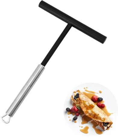 NICEIN® Distribuidor de crepes de acero inoxidable | Distribuidor de masa, crepes para crepes o jamón palatino | Accesorios para crepes para panqueques, sartén crepe | fácil de limpiar, fuerte y