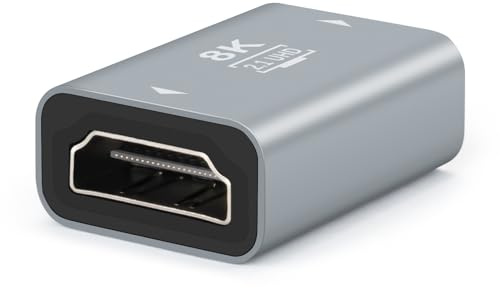 BORLTER CLAMP HDMI Couple 2.1, Madre a Madre del Extensor HDMI, 8K@60Hz/4K@120Hz Conector de Cable HDMI 3D uhd HDR ARC, Adecuado para Computadoras Portátiles, Monitores, PS5/4, Xbox, TV, etc.