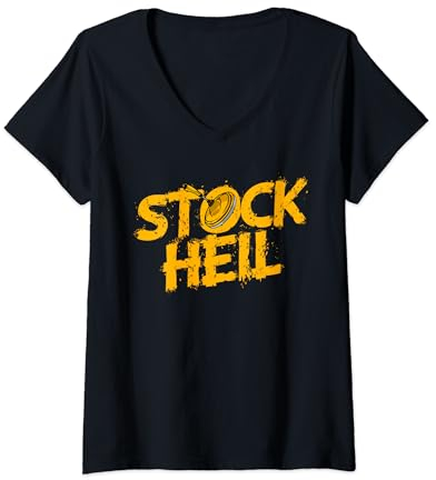 Damen Stock Heil Stocksport Stockschützen Asphaltstock Eisstock T-Shirt mit V-Ausschnitt