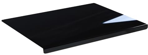 Tabla de cortar de acrílico transparente con borde antideslizante, tablas de cortar transparentes para encimera de cocina, lavavajillas, cocina, accesorios (60 x 45 cm, 5 mm, negro, L)