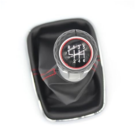 Coche Palanca Cambio Para Golf 4 IV MK4 Para GTI R32 Bora Para Jetta 1999 2000-2004 12mm 5 / 6 Velocidades Marco Negro Perilla Palanca Cambios Palanca Bota Polaina Pomo Palanca Cambio(03- 6 Speed)