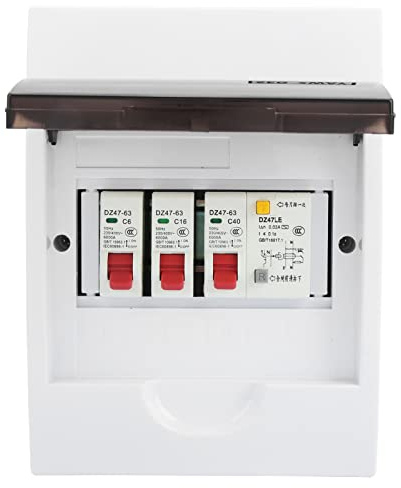 Ejoyous 2 Way Consumer Unit, Weatherproof Circuit Breaker Enclosure, 40A 30mA RCD + 2 MCB Circuit Breaker Box for Workshop, Residential Building, Garage, Marina