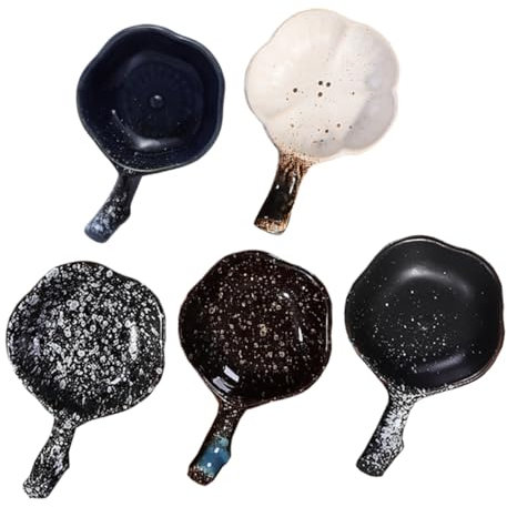 Alipis Set Di 5 Eleganti Ciotole Per Salse in Ceramica Vassoi Per Salse Per Intingere Laceto Contenitori Per Alimenti in Stile Giapponese Casuali