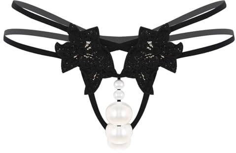 dPois dampärlor sträng tanga sexig spets trosor steg öppen transparent ouvert underkläder underkläder, Typ B, XL