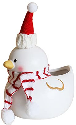 Mini Pot Succulent en Forme de Canard avec Trou de Drainage, Joli Pot de Fleurs en Céramique pour Décoration de Noël, Maison, Bureau, Cactus (1 PCS)