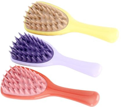 FRCOLOR Shampoo-kamm-set Bürste Für Damen Griff Mit Groben Silikonborsten Kopfhautmassagebürste Für Feines Dickes Haar