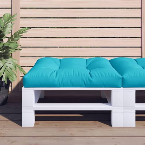 Sufrk Palettenkissen Sitzkissen Balkon Kissen FüR GartenmöBel Palettenkissen Outdoor Türkis 80x80x12 cm Stoff