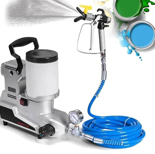 Spruzzatore di vernice Airless portatile con tubo da 5 m, macchina elettrica per verniciatura a spruzzo da parete da 2 l/min, macchina per spruzzatura di vernice da 1600 W per verniciatura domestica