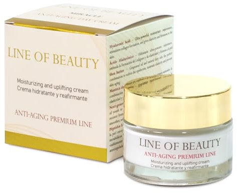 CREMA Facial MIRACLE 40+ Efecto Lifting Inmediato y Tensor, Antiedad con Péptidos Ácido Hialurónico, Hidratante Anti-Arrugas Reafirmante, Día y Noche 50 ml Onyxlab Fabricado en España