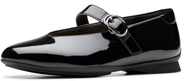 Clarks Collection Women's Jazmynn Iris Mary Jane Flat, Black Patent, 9 M US