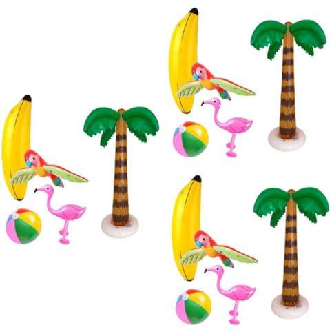 VICASKY 3sets Kids Pool Toy Set Inflatable Toys Summer Beach Creative Plaything Pvc Material 5pcs*3