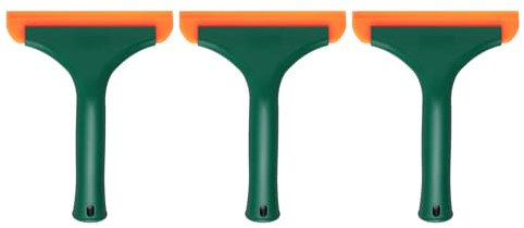 sourcing map 3pcs Squeegee 6 Inch Length Auto Water Blade Shower Squeegee with Non-Slip Handle for Windshield Window Cleaner Glass Door, Deep Green
